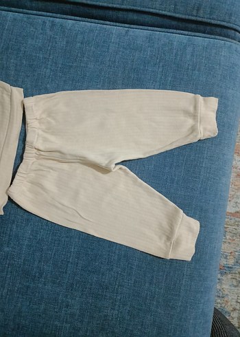 Erkek Bebek Beyaz Triko 2'li Takım 3-6 ay - Görsel 2