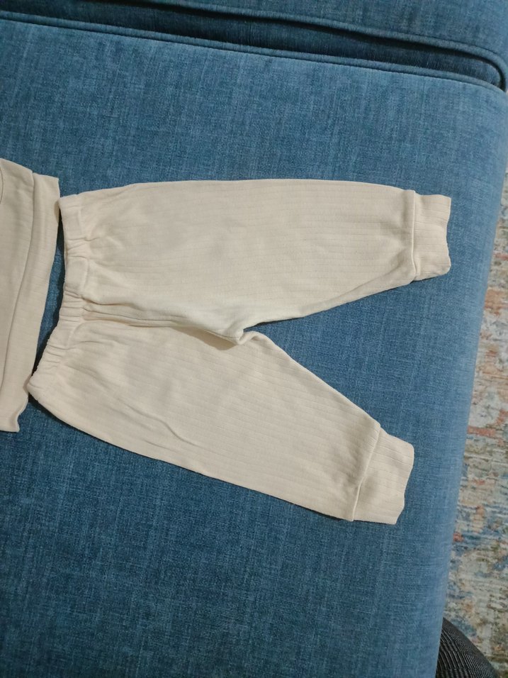 Erkek Bebek Beyaz Triko 2'li Takım 3-6 ay - Görsel 2