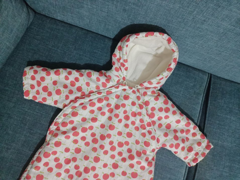 Kapüşonlu Pembe Desenli Bebek Tulumu - Görsel 3