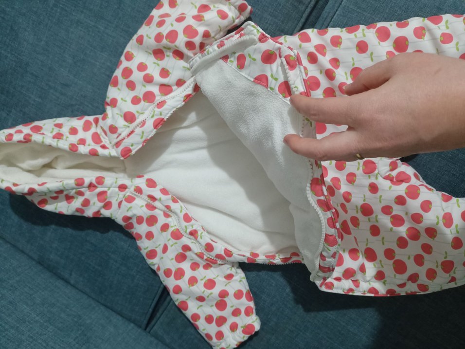 Kapüşonlu Pembe Desenli Bebek Tulumu - Görsel 4