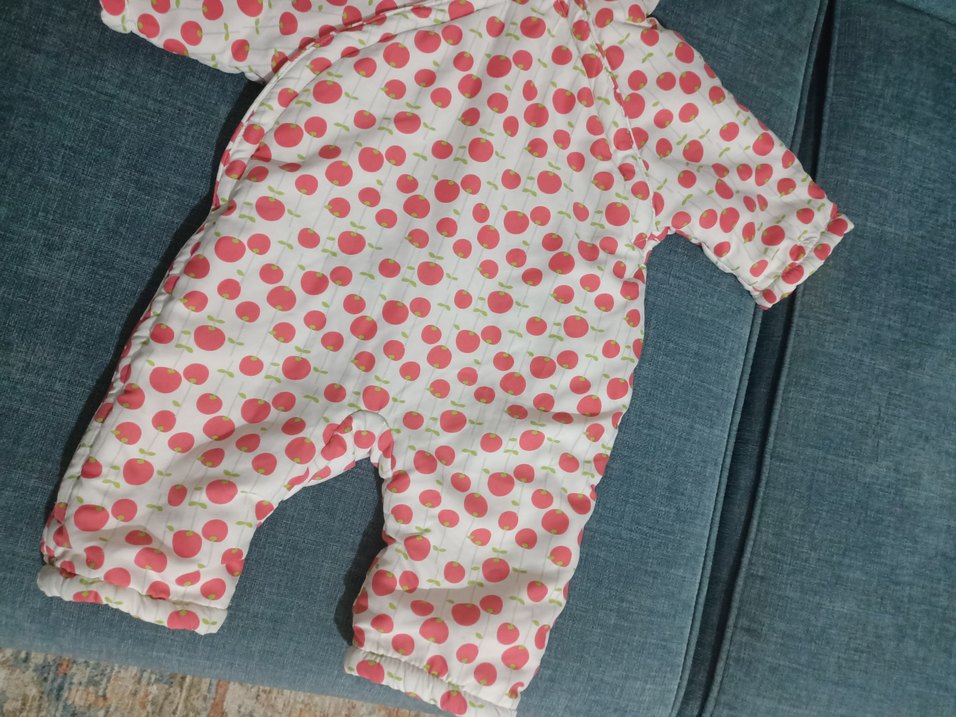 Kapüşonlu Pembe Desenli Bebek Tulumu - Görsel 2