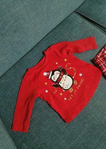 Kırmızı Baskılı Bebek Takımı 3-6 Ay - Görsel 3