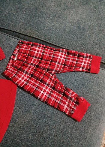 Kırmızı Baskılı Bebek Takımı 3-6 Ay - Görsel 2