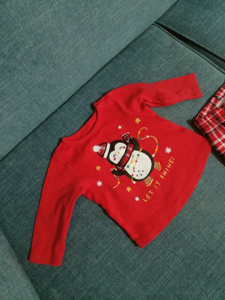 Kırmızı Baskılı Bebek Takımı 3-6 Ay - Görsel 3