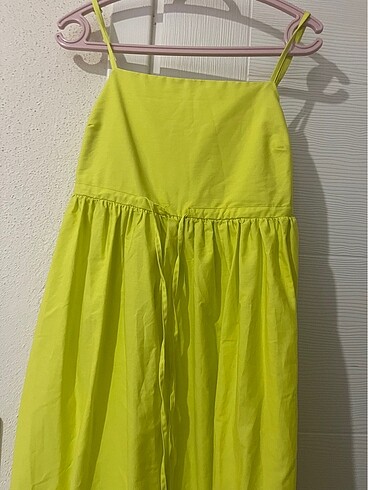 m Beden sarı Renk Yeşil uzun elbise