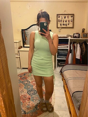 Yeşil mini elbise