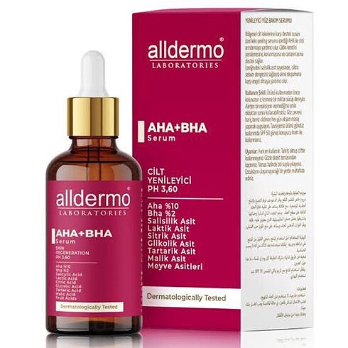 Alldermo Aha+Bha Yüz Serumu 30ml