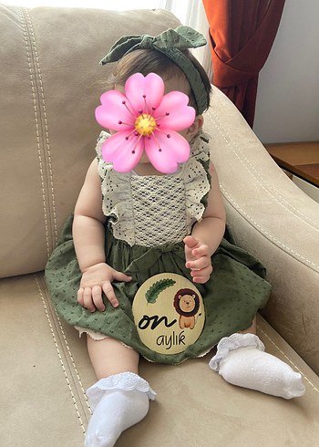 Diğer Kız bebek bandanalı Dantelli Bohem Elbise
