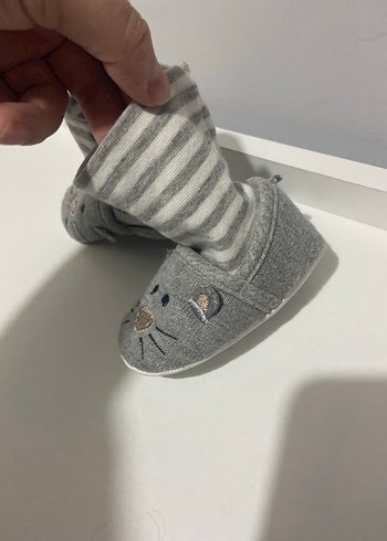 Gri Örgü Erkek Bebek Patik - Görsel 3