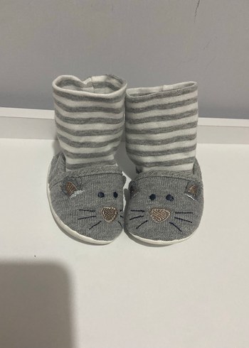 Gri Örgü Erkek Bebek Patik - Görsel 2