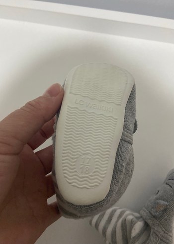 Gri Örgü Erkek Bebek Patik - Görsel 4