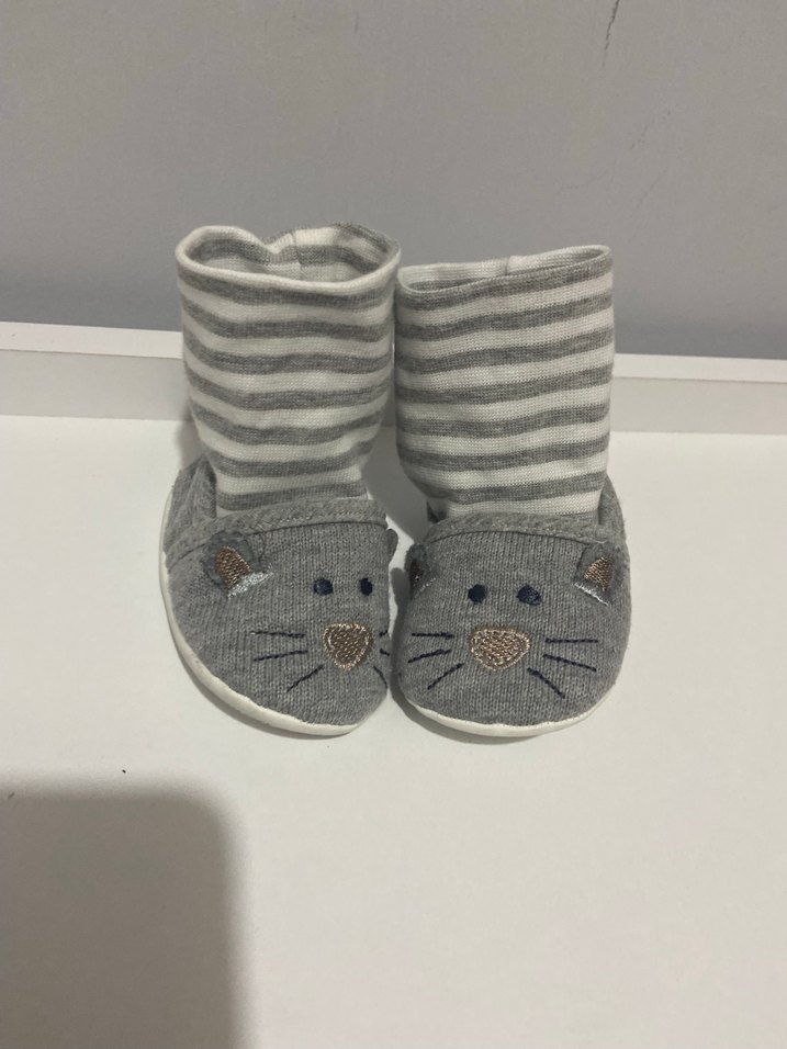 Gri Örgü Erkek Bebek Patik - Görsel 2