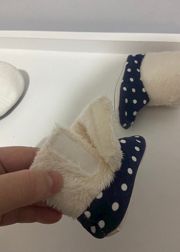 Kızlar İçin Mavi Puantiyeli Sıcak Ev Terliği - Görsel 3