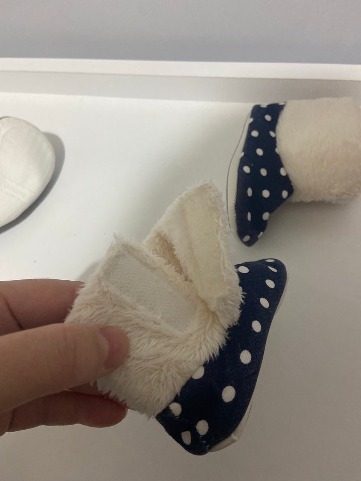 Kızlar İçin Mavi Puantiyeli Sıcak Ev Terliği - Görsel 3