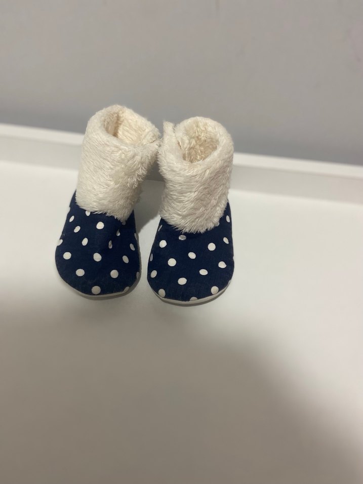 Kızlar İçin Mavi Puantiyeli Sıcak Ev Terliği - Görsel 2