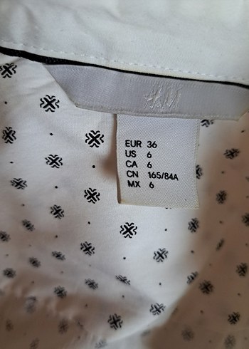 H&M Puantiyeli Beyaz Kadın Gömlek - Görsel 4