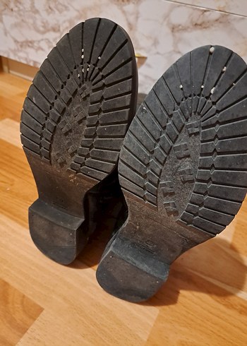 Siyah Deri Diz Boyu Çizme - Görsel 8