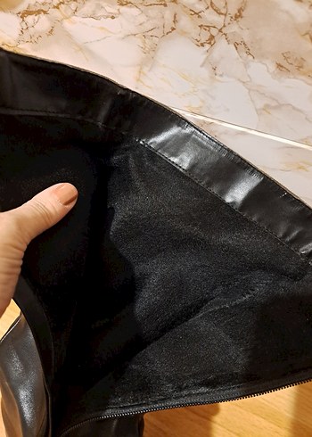 Siyah Deri Diz Boyu Çizme - Görsel 7
