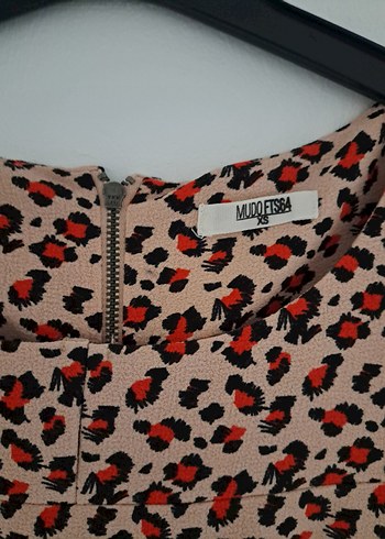 Leopar Desenli Kısa Kollu Midi Elbise - Görsel 3