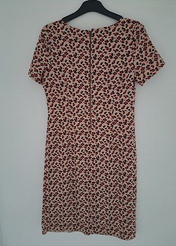 Leopar Desenli Kısa Kollu Midi Elbise - Görsel 2