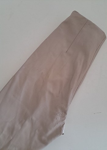 Bej Yapay deri  Kadın Pantolon - Görsel 5