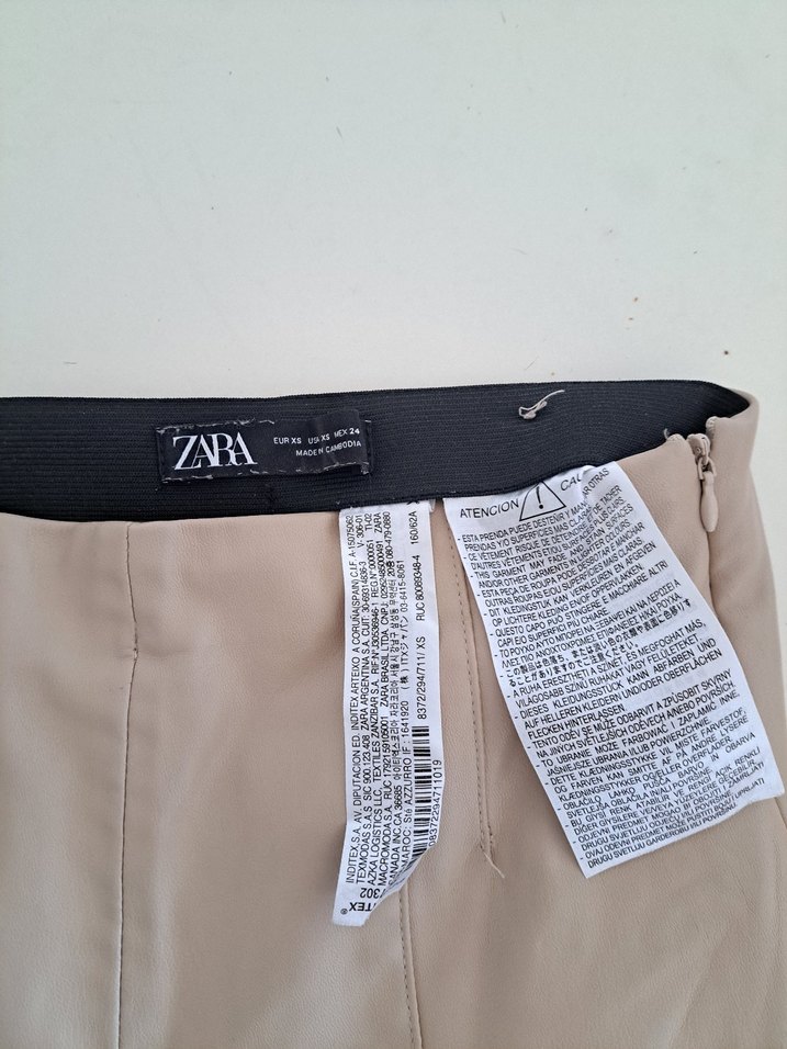 Bej Yapay deri  Kadın Pantolon - Görsel 2