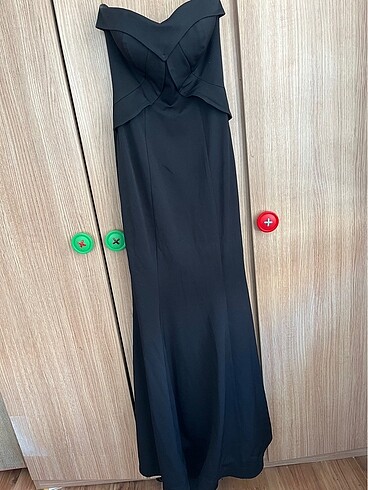 Siyah balık model strablez elbise