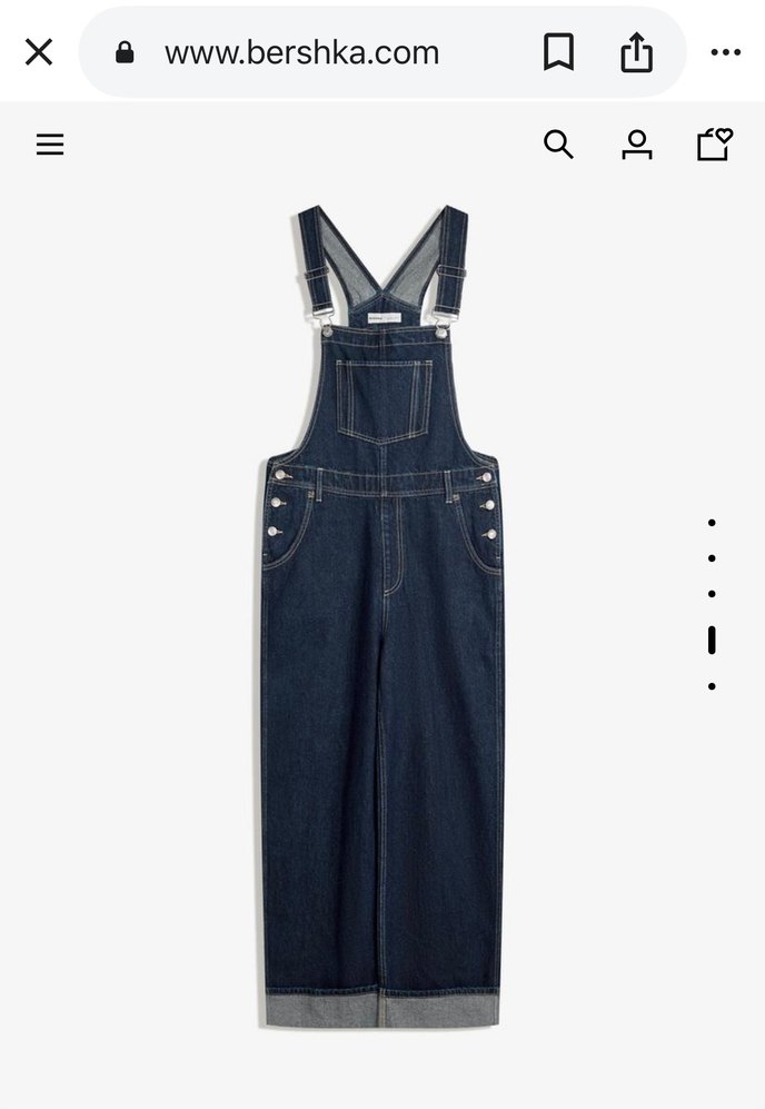 bershka oversize kot denim tulum salopet - Görsel 3