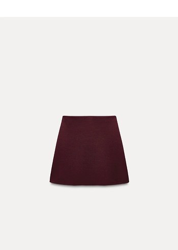Bordo Triko Kadın Mini Etek
