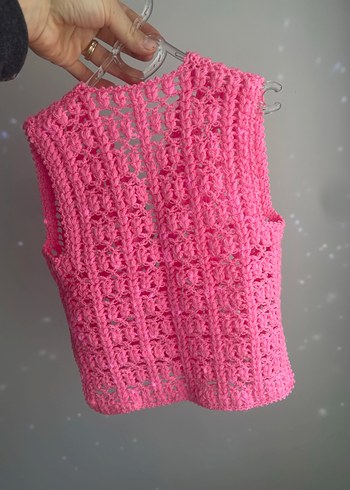 Örgü kız şık yelek - Görsel 2