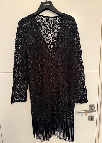 H&M Uzun Kollu Siyah Dantel Bluz