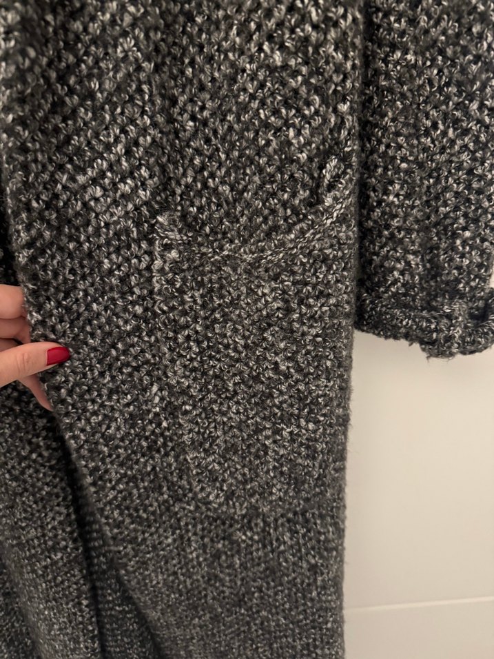 Zara marka uzun, cepli, dokulu kaban - Görsel 4