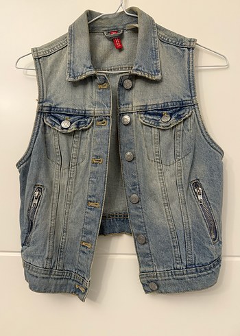 H&M Marka Kadın Kolsuz Denim Yekek
