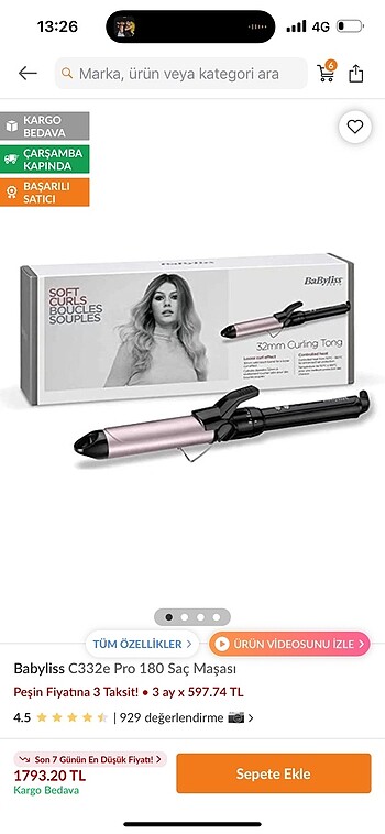 Babyliss 38mm maşa