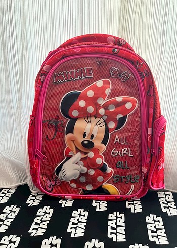Renkli Pembe Minnie Mouse Okul Çantası - Görsel 2