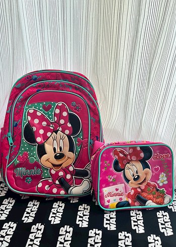 Renkli Minnie Mouse Çocuk Okul Çantası Seti - Görsel 2