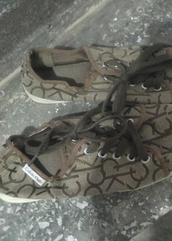 Calvin Klein Kahverengi Yılan Desenli Kadın Spor Ayakkabı