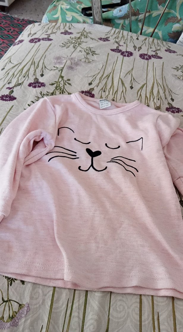 Pembe Baskılı Örgü Kedi Kıyafeti - Görsel 4