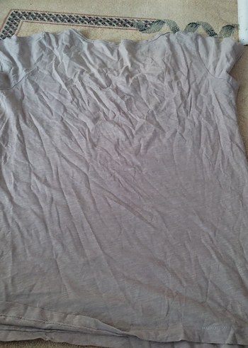 Gri V Yaka Baskılı Hamile Tişörtü - Görsel 7