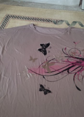 Bohem Tarzı Boğaz Yaka Baskılı Hamile Tişörtü - Görsel 3