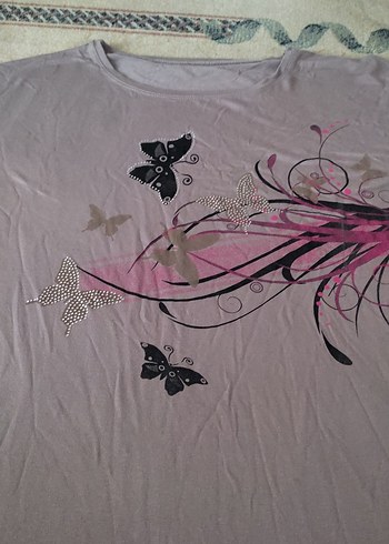 Bohem Tarzı Boğaz Yaka Baskılı Hamile Tişörtü - Görsel 2