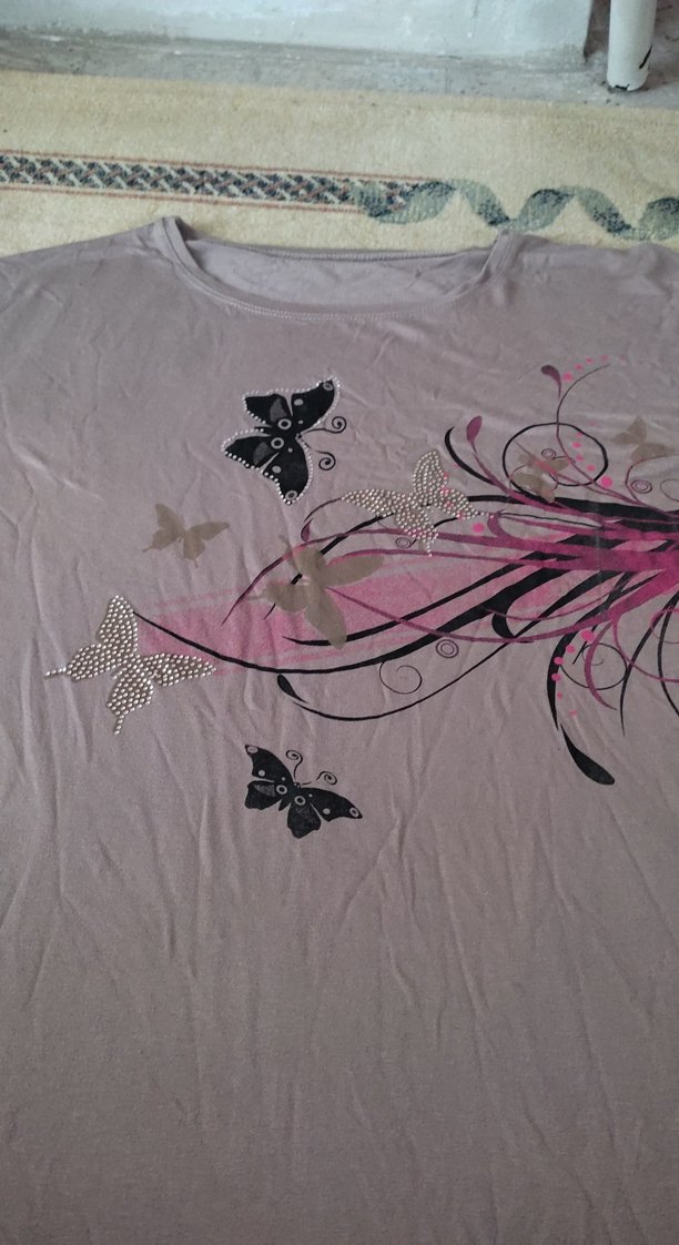 Bohem Tarzı Boğaz Yaka Baskılı Hamile Tişörtü - Görsel 2