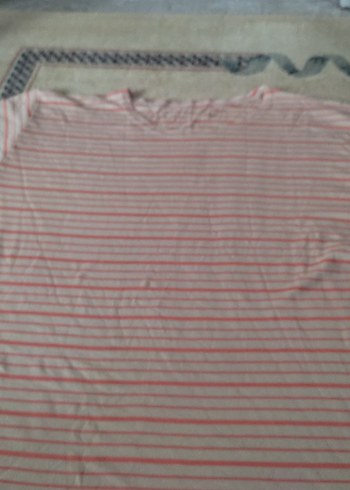 Gri Çizgili Keten Hamile Tişörtü - Görsel 4