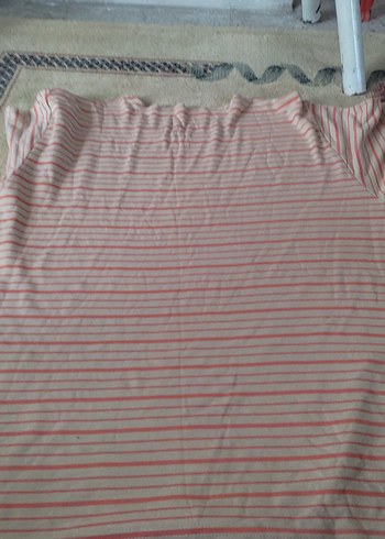 Gri Çizgili Keten Hamile Tişörtü - Görsel 6