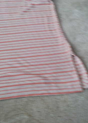 Gri Çizgili Keten Hamile Tişörtü - Görsel 2