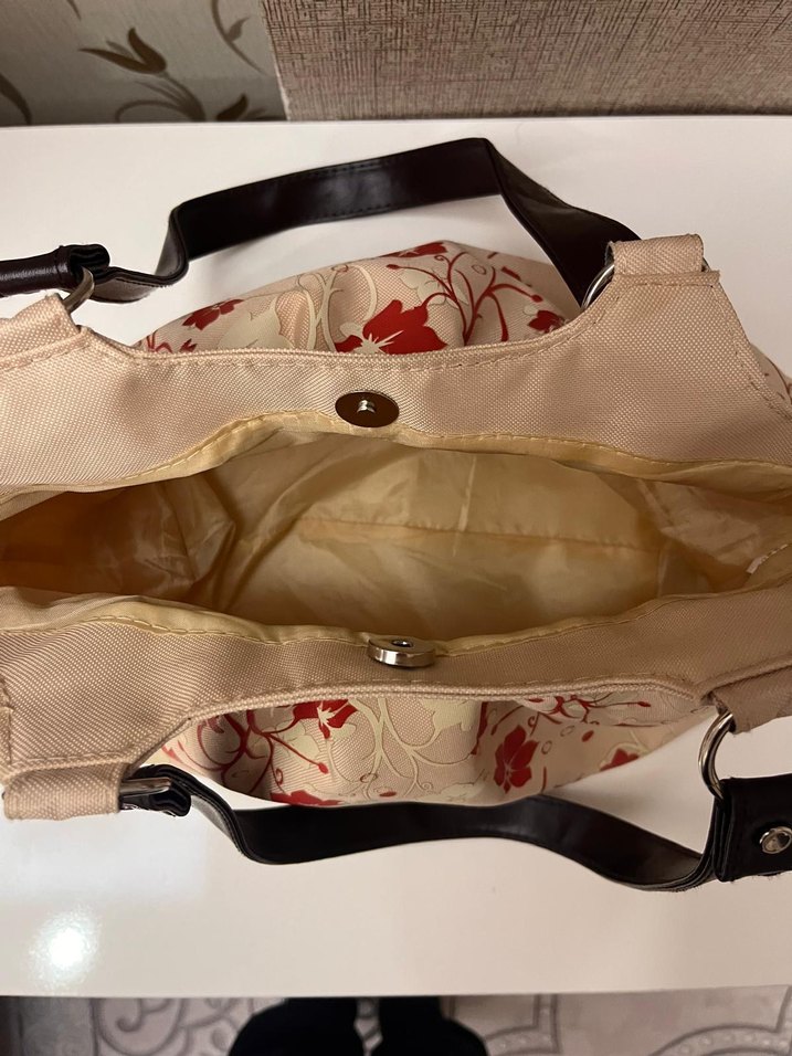 Çiçek Desenli Vintage Kadın Çantası - Görsel 4