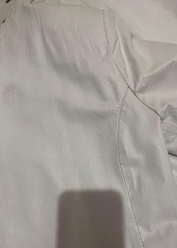 Kadın Beyaz Deri  Ceket - Görsel 8