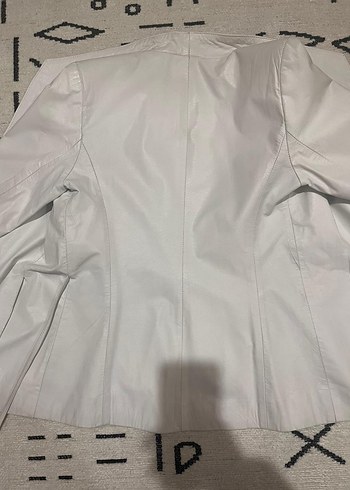 Kadın Beyaz Deri  Ceket - Görsel 3