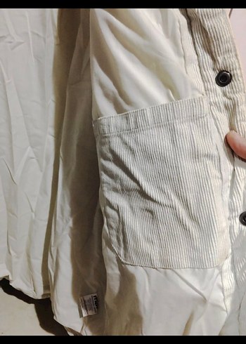 Mavi Kadife Bej Mont - Görsel 4