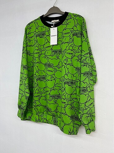 s Beden yeşil Renk Oversize sweartshirt
